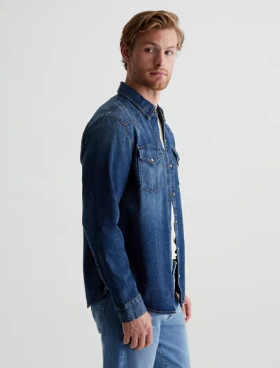 Ag Jeans Aiden Western Shirt In Blue