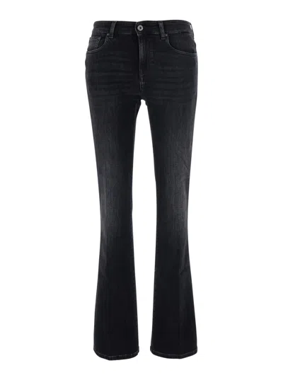 Ag Jeans Bootcut High-waisted Cotton Jeans In Gray