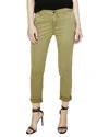 Ag Caden Crop Twill Trousers In Sulfur Coastal Vine