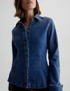 Ag Cheryl Denim Button-up Shirt In Blue