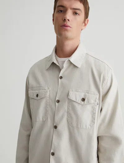Ag Jeans Elias Shirt Jacket In Ivory Dust