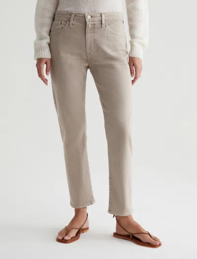 Ag Mari Crop Mid-rise Slim Straight Jeans In Sulfur Taupe In Neutral
