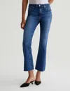 Ag Farrah Raw Hem Crop Bootcut Jeans In Blue