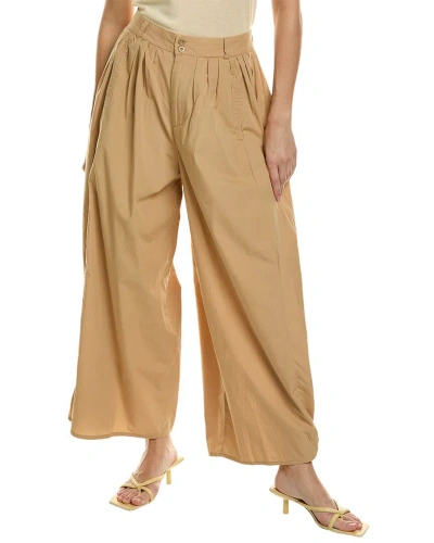 Ag Jeans Hadley High-rise Pleated Culotte In Brown