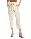 Ag Jeans High-rise Barrel Silk-blend Paperb Pant In White