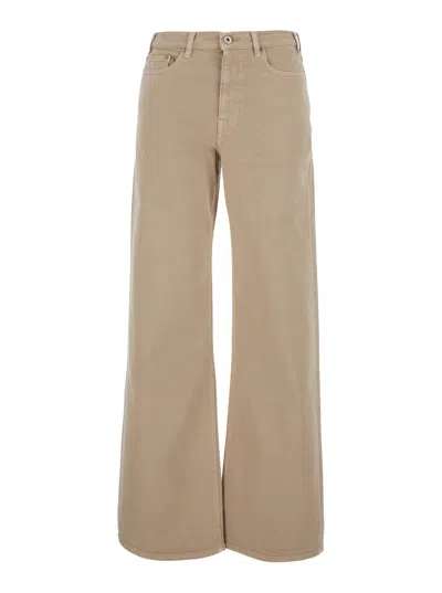 Ag High-waisted Wide-leg Jeans In Gold