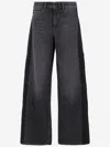 Ag Jeans Wide Fit Dark Grey Jeans With Five-pocket Design And Belt Loops In Multi