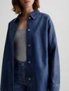 Ag Denim Shirt Jacket In Blue