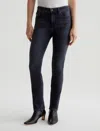 Ag Mari Mid Rise Slim Straight Leg Jeans In Black