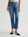 Ag Rian High Waist Ankle Straight Leg Jeans In Blue