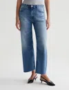 Ag Saige Wide Leg Crop Jeans In Bell Canyon In Blue