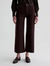 Ag Saige Mid Rise Ankle Wide Leg Jeans In Burgundy