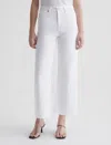 Ag Saige High Waist Ankle Wide Leg Jeans In Modern White
