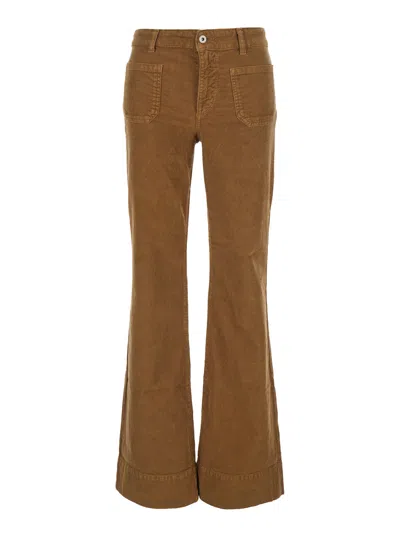 Ag Jeans Vicky High Rise Flare Pants With High Waist And Side Pockets In Multi