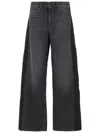 Ag Jeans Wide Fit Dark Grey Jeans With Five-pocket Design And Belt Loops In Multi