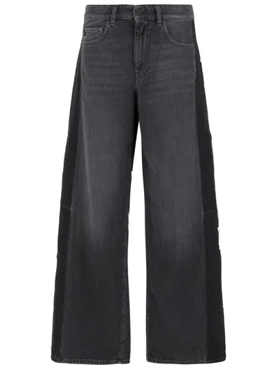 AG AG JEANS WIDE FIT DARK GREY JEANS WITH FIVE-POCKET DESIGN AND BELT LOOPS