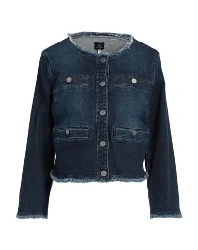Ag Jeans Woman Denim Outerwear Blue Size L Cotton, Recycled Cotton, Elastane
