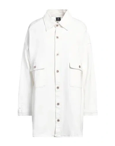 Ag Jeans Woman Denim Shirt White Size S Cotton, Elastane
