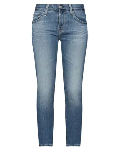 Ag Jeans Woman Jeans Blue Size 23 Cotton, Lyocell, Polyurethane