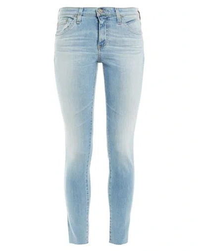 Ag Jeans Woman Jeans Blue Size 25 Cotton, Polyurethane