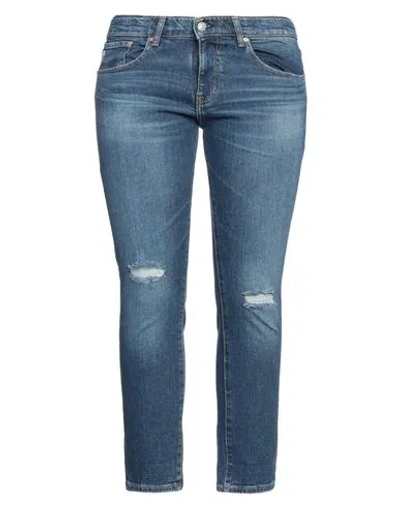 Ag Woman Denim Pants Blue Size 31 Cotton, Elastane