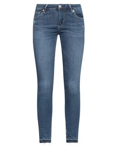 AG AG JEANS WOMAN JEANS BLUE SIZE 27 COTTON, POLYESTER, ELASTANE