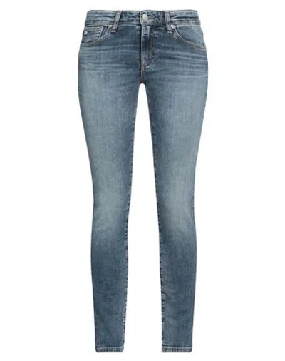 Ag Jeans Woman Jeans Blue Size 28 Cotton, Polyester, Elastane