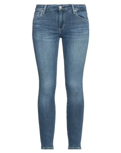 Ag Jeans Woman Jeans Blue Size 28 Cotton, Polyester, Elastane
