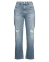 Ag Jeans Woman Jeans Blue Size 28 Cotton, Polyurethane In Blue
