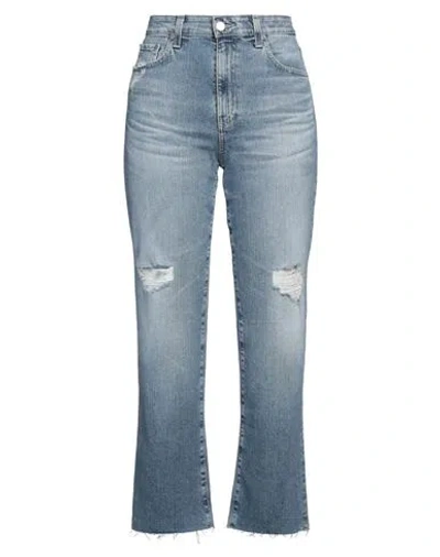 AG AG JEANS WOMAN JEANS BLUE SIZE 31 COTTON, POLYURETHANE