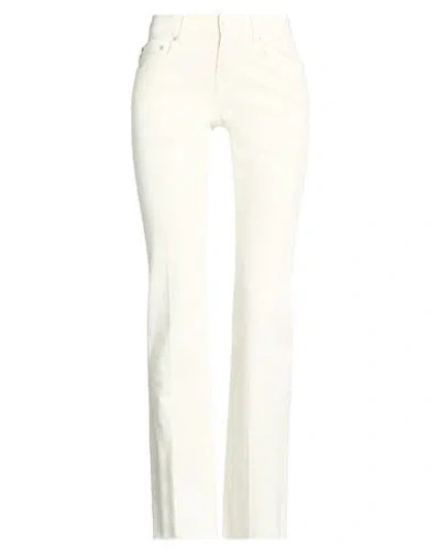 Ag Jeans Woman Jeans Ivory Size 24 Cotton, Lyocell, Polyester, Lycra In White