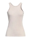 Ag Jeans Woman Tank Top Cream Size L Cotton, Viscose, Elastane In White