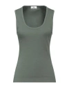 Ag Jeans Woman Tank Top Military Green Size M Cotton, Viscose, Elastane