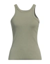 Ag Jeans Woman Tank Top Se Green Size L Cotton, Viscose, Elastane In Se Green