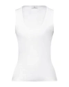 Ag Jeans Woman Tank Top White Size S Cotton, Viscose, Elastane