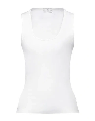 Ag Jeans Woman Tank Top White Size S Cotton, Viscose, Elastane In White