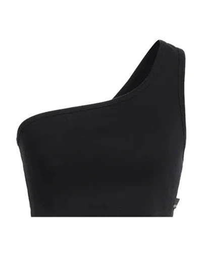 Ag Jeans Woman Top Black Size Xl Cotton, Elastane