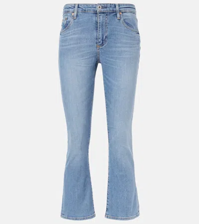 Ag Jodi Crop High-rise Flared Jeans In Blue