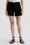 Ag Jude Stretch Twill Shorts In Sulfur Black