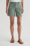 Ag Jude Stretch Twill Shorts In Sulfur Matcha Latte