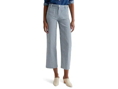 Ag Kassie Mid Rise Wide Leg Crop In Blue