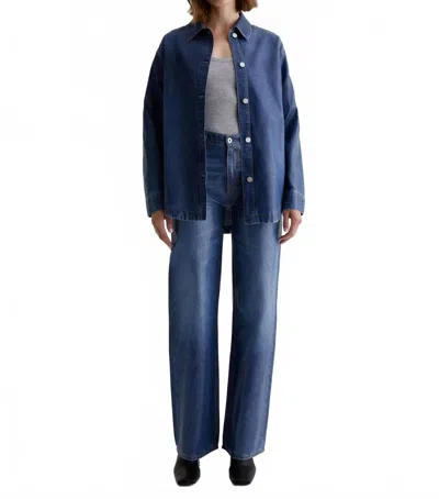 Ag Kea Denim Jacket In Coated Northern Lights In Blue