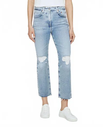Ag Kinsley High Rise Crop Boot Jean In 23 Years Morning View Destruct In Blue