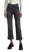 Ag Kinsley High Rise Crop Jeans In 10 Years Bonfire In Black