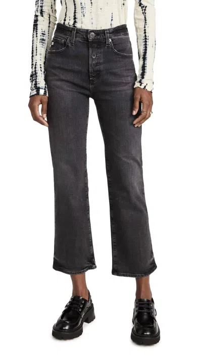 Ag Kinsley High Rise Crop Jeans In 10 Years Bonfire In Black