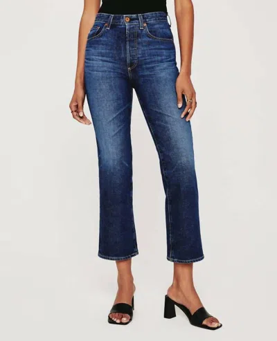 Ag Kinsley High-rise Cropped Stretch Denim Jeans In 8 Years Restoration In Multi
