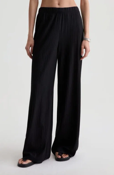 Ag Koda Crinkle Wide Leg Pants In Black