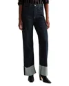 Ag Kora High Rise Cuffed Wide Leg Jeans In Moonrise In Blue