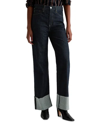 Ag Kora High Rise Cuffed Wide Leg Jeans In Moonrise In Blue