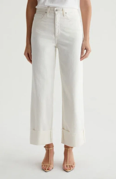 Ag Kora High Waist Ankle Wide Leg Jeans In Powder
